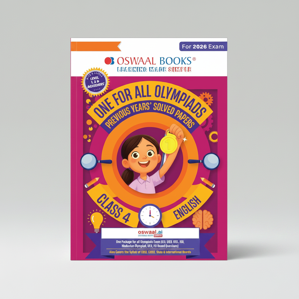 Oswaal One For All Olympiads Class 4 English Prep-Guide Book | Chapter-wise Previous Years' Solved Papers | Questions for SOF IEO & Other Olympiad Exams 2026 | 9789373012384