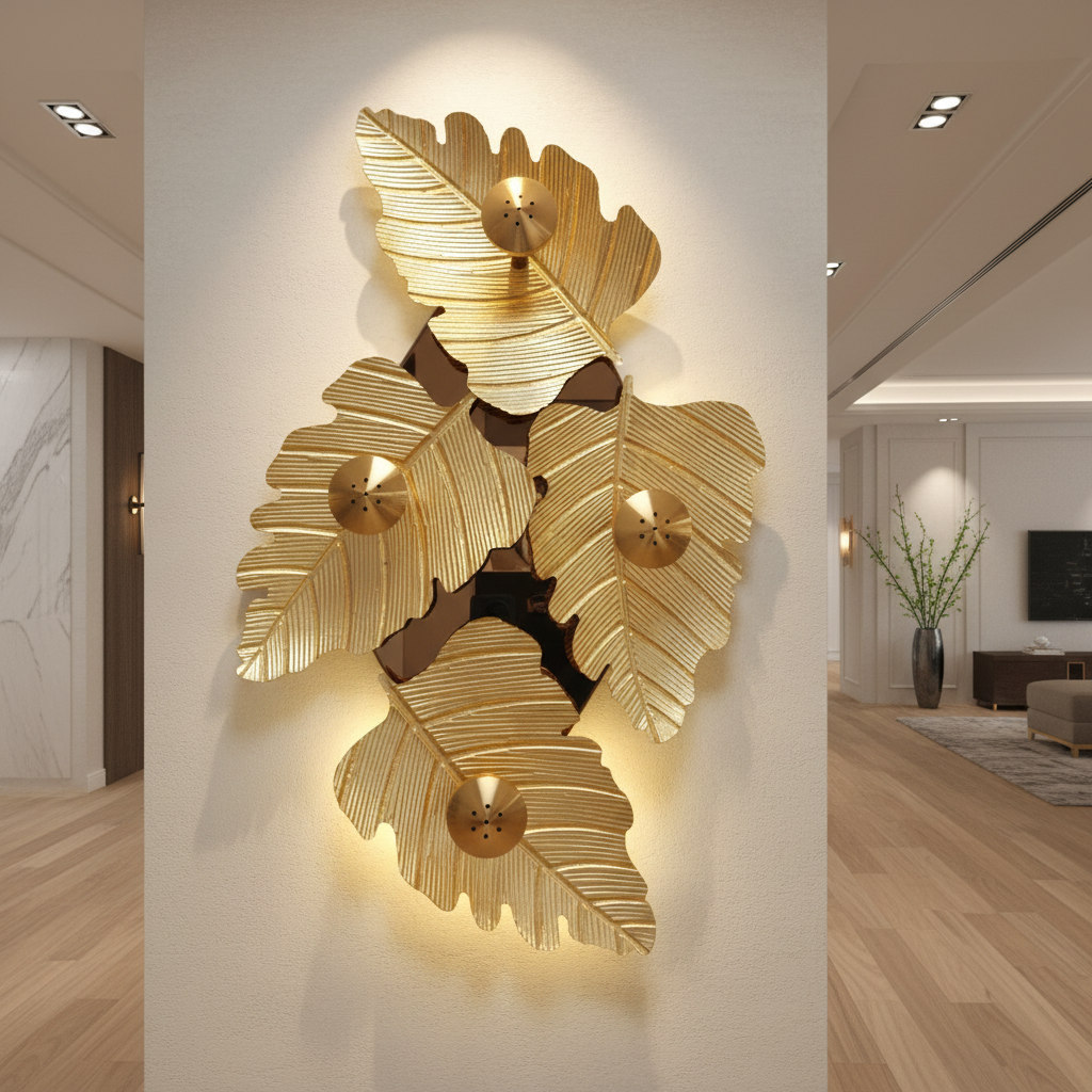 Golden Leaf Wall Light_6925/4 view 2