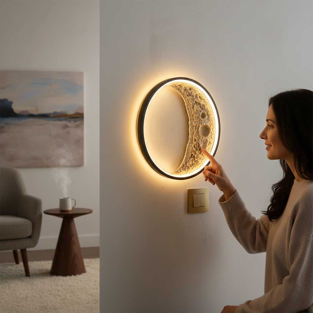 Moon-Texture Wall Lamp_6515-30CM view 2