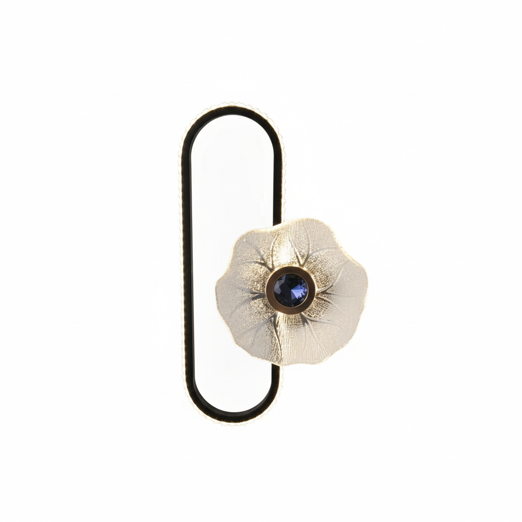 Modern Floral Wall Light_ 6825 BK