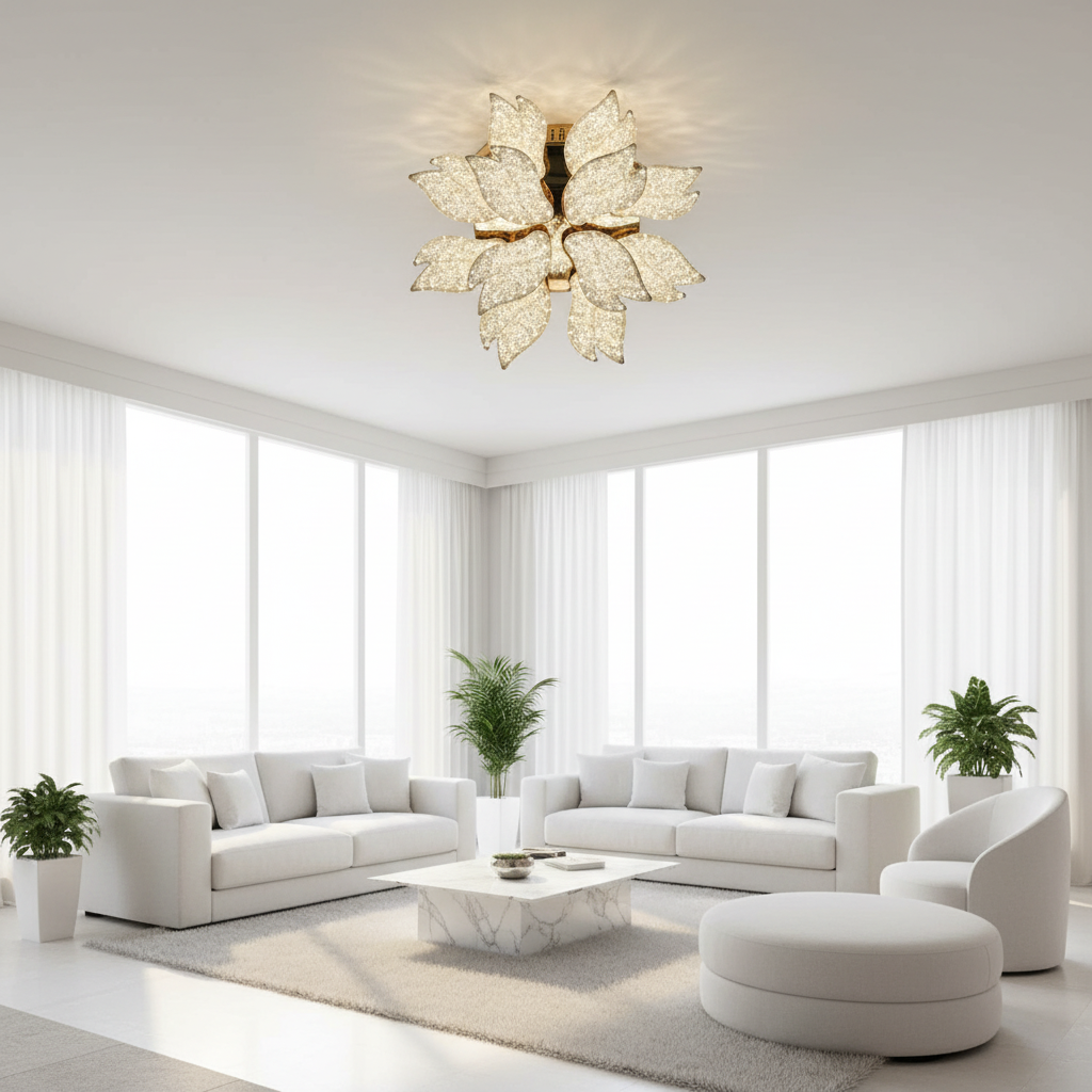 Sparkling Crystal Floral Ceiling Light_K2520/8+4 view 2