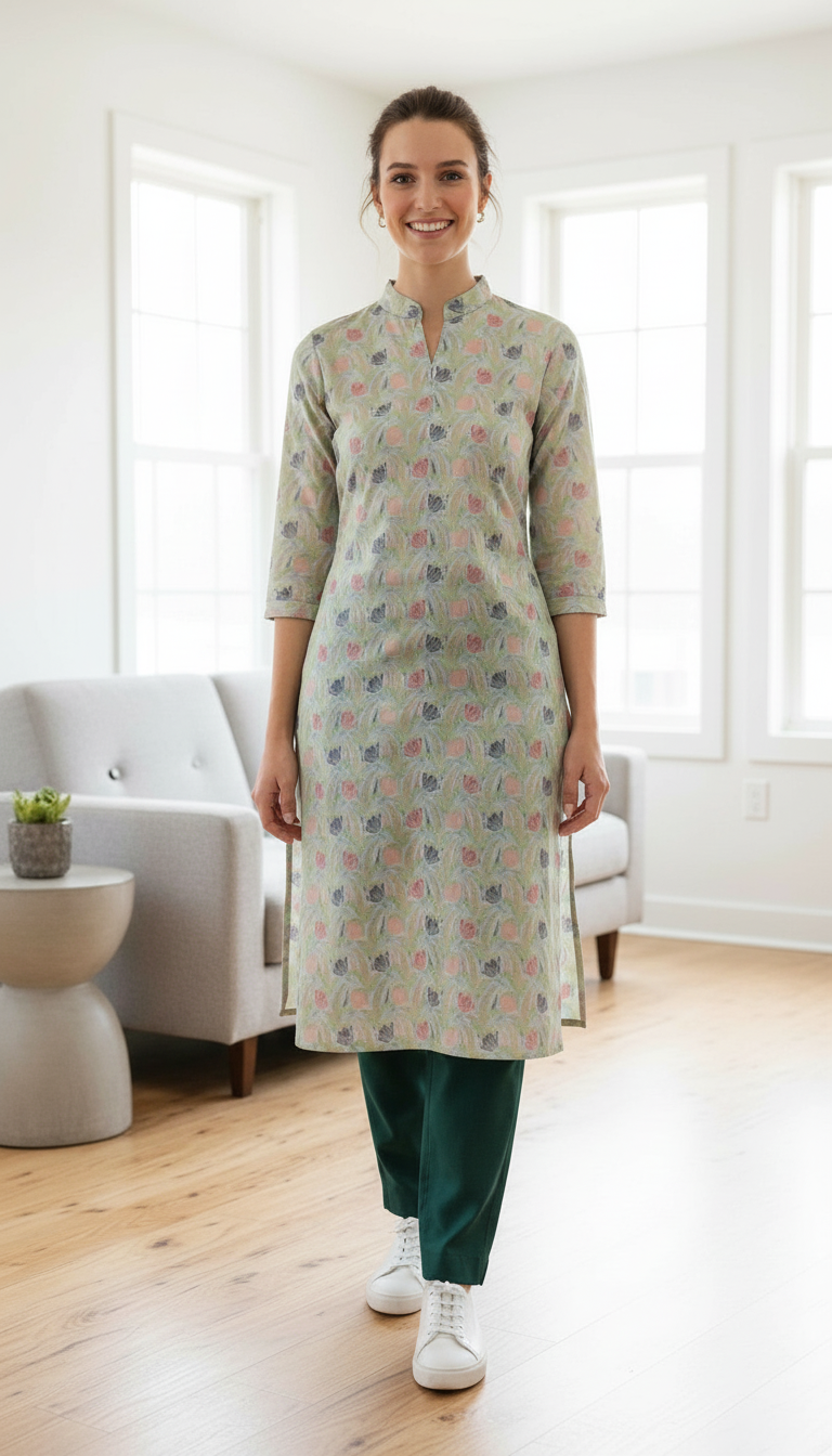 Floral Printed Kurta view 6