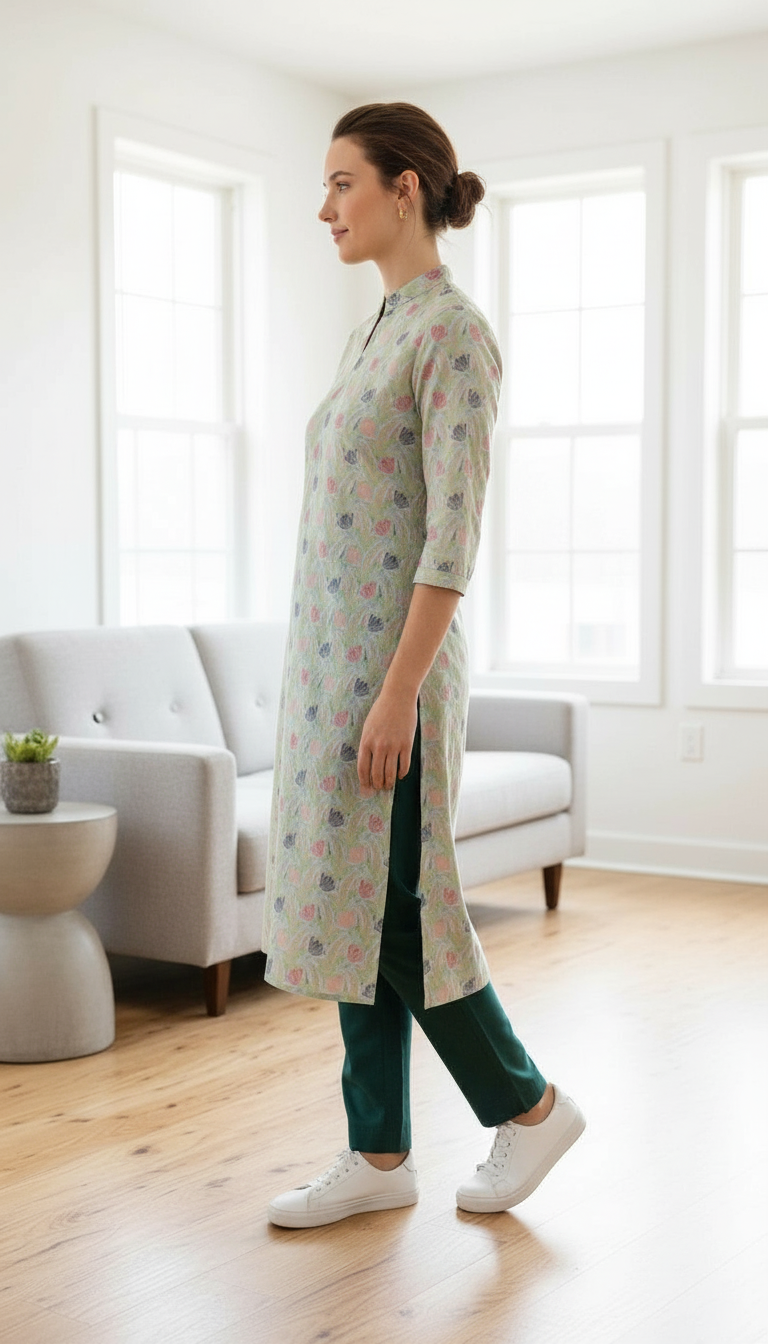 Floral Printed Kurta view 2