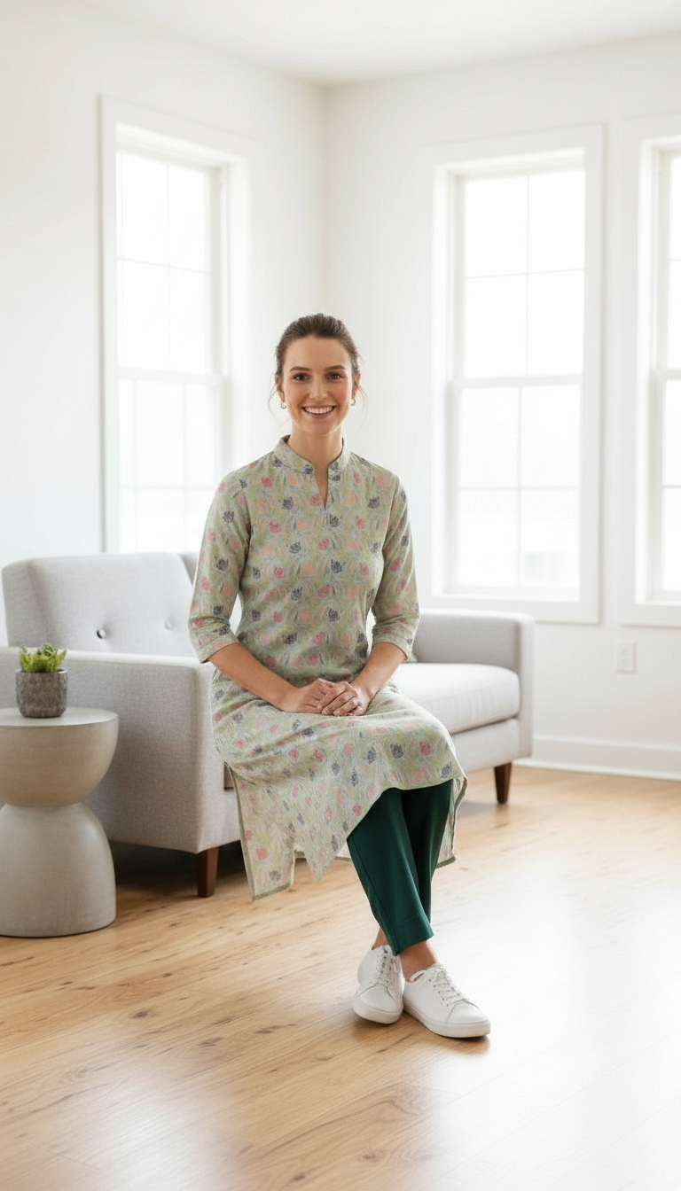 Floral Printed Kurta view 7