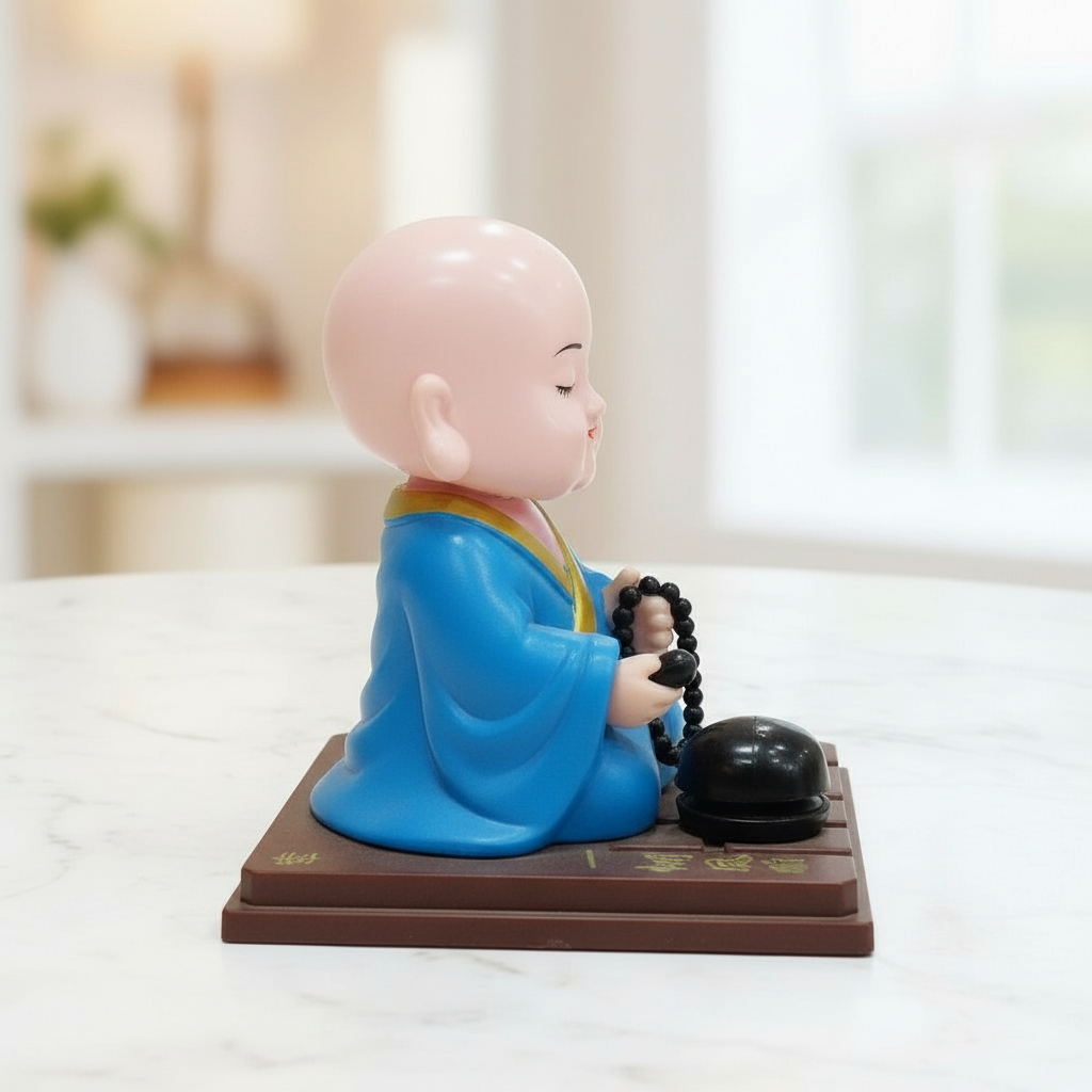 Meditating Monk Figurine view 3