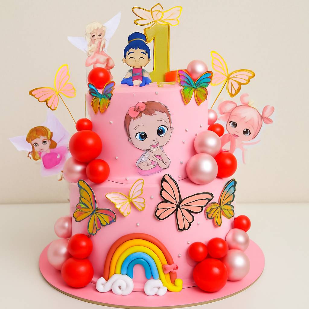 Custom Fairy-Themed Birthday Cake