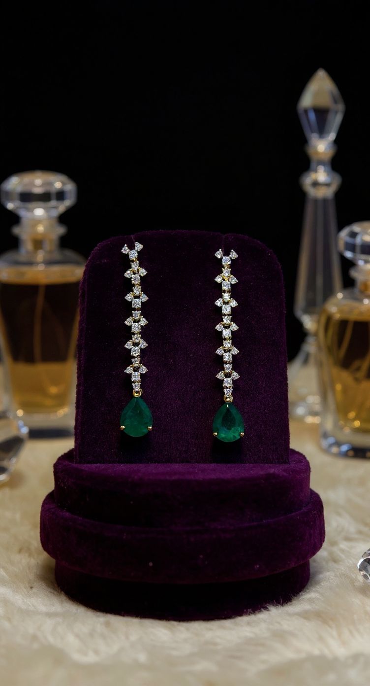 Emerald Drop Earrings view 5