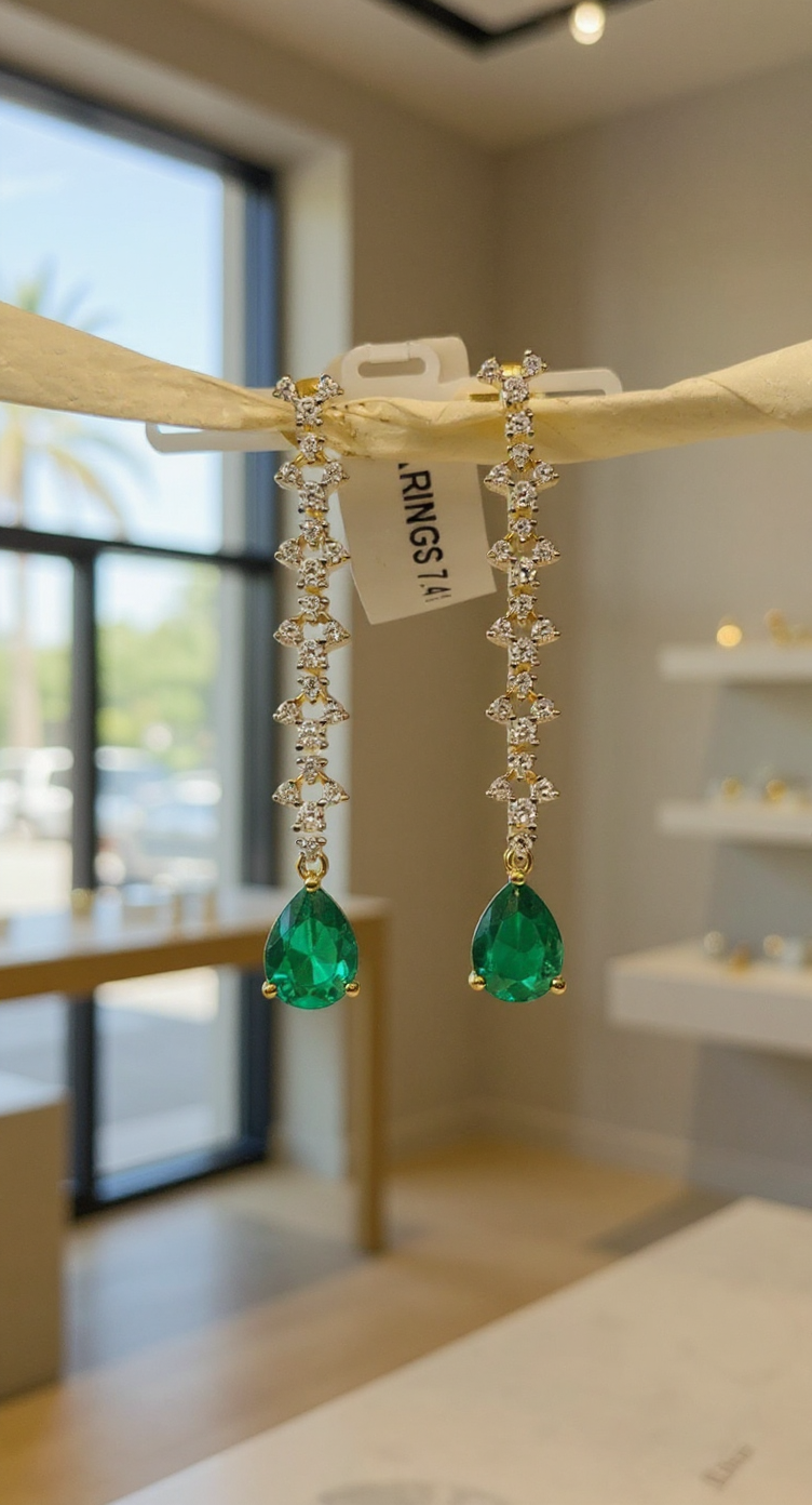 Emerald Drop Earrings