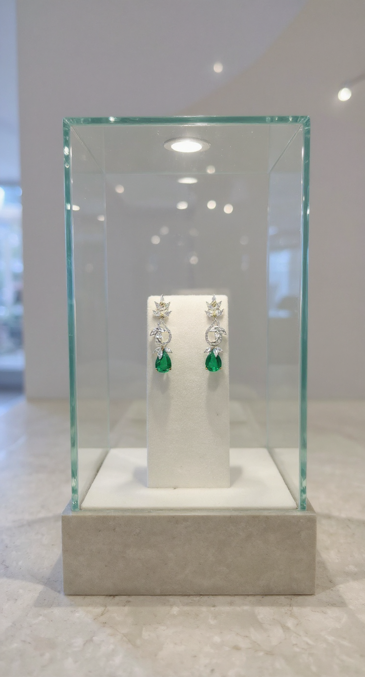 Emerald Drop Earrings 6.62gm view 4