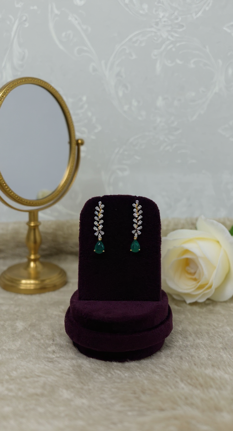 Traditional Green Stone Earrings view 4