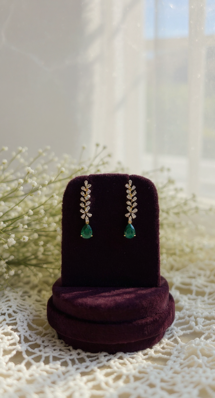 Traditional Green Stone Earrings