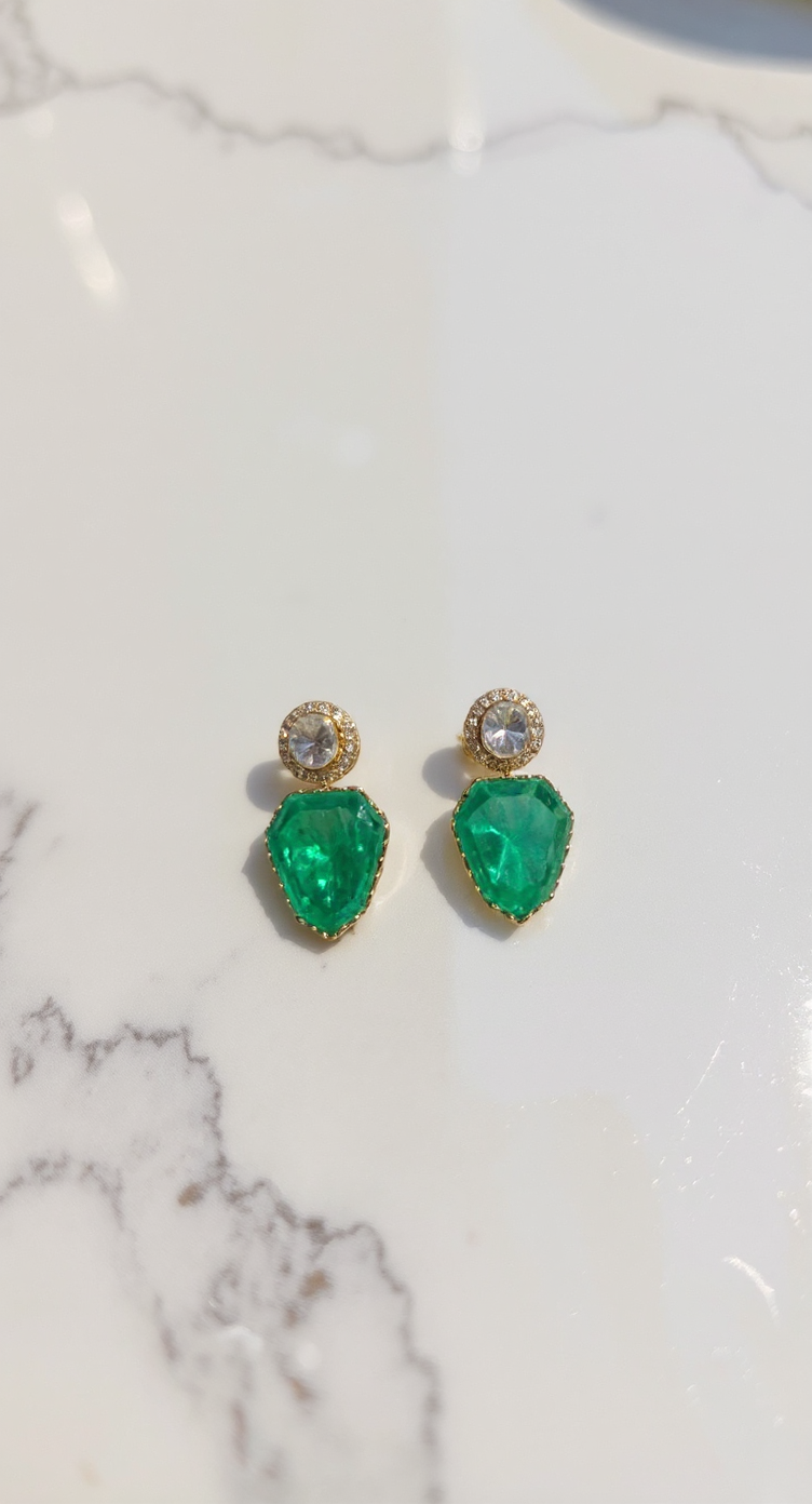 Emerald Stone Earrings