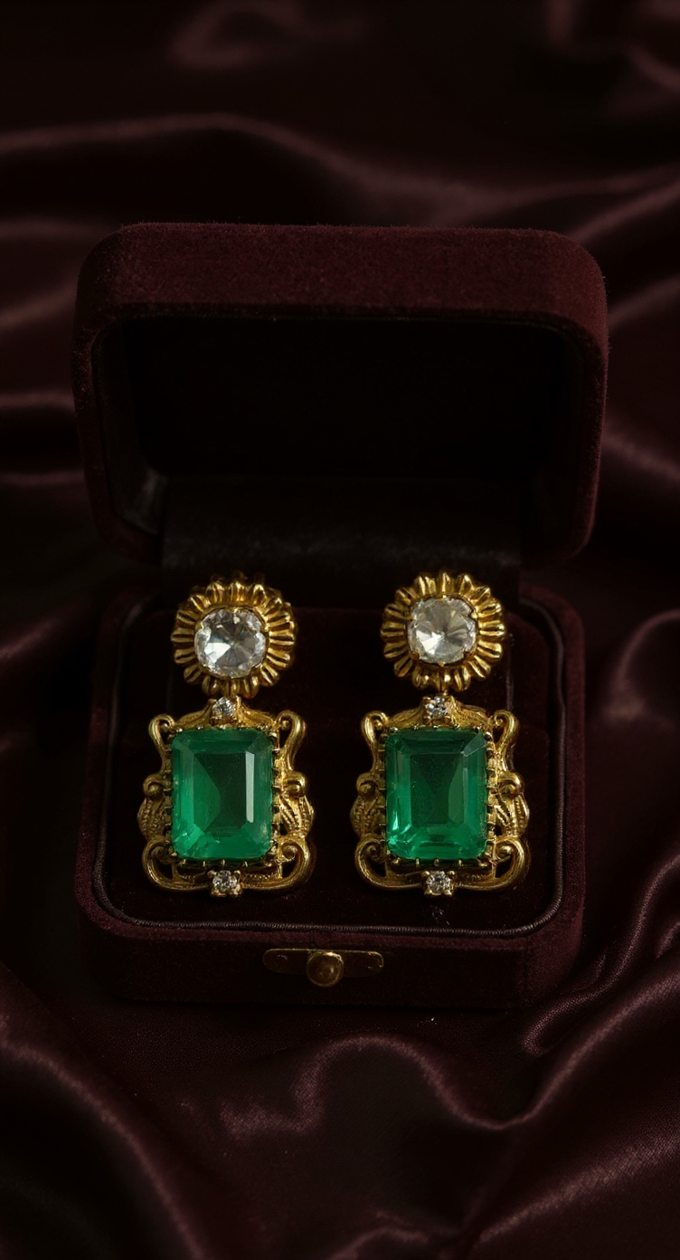 Traditional Emerald Earrings view 5