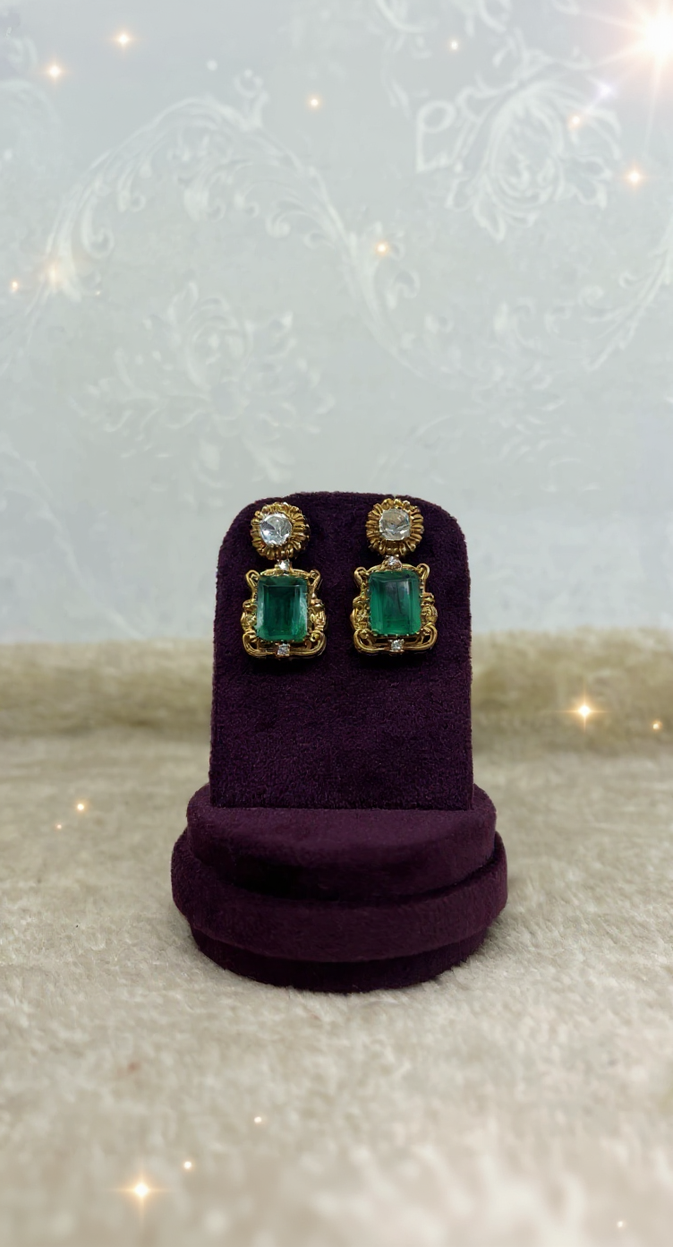 Traditional Emerald Earrings view 2