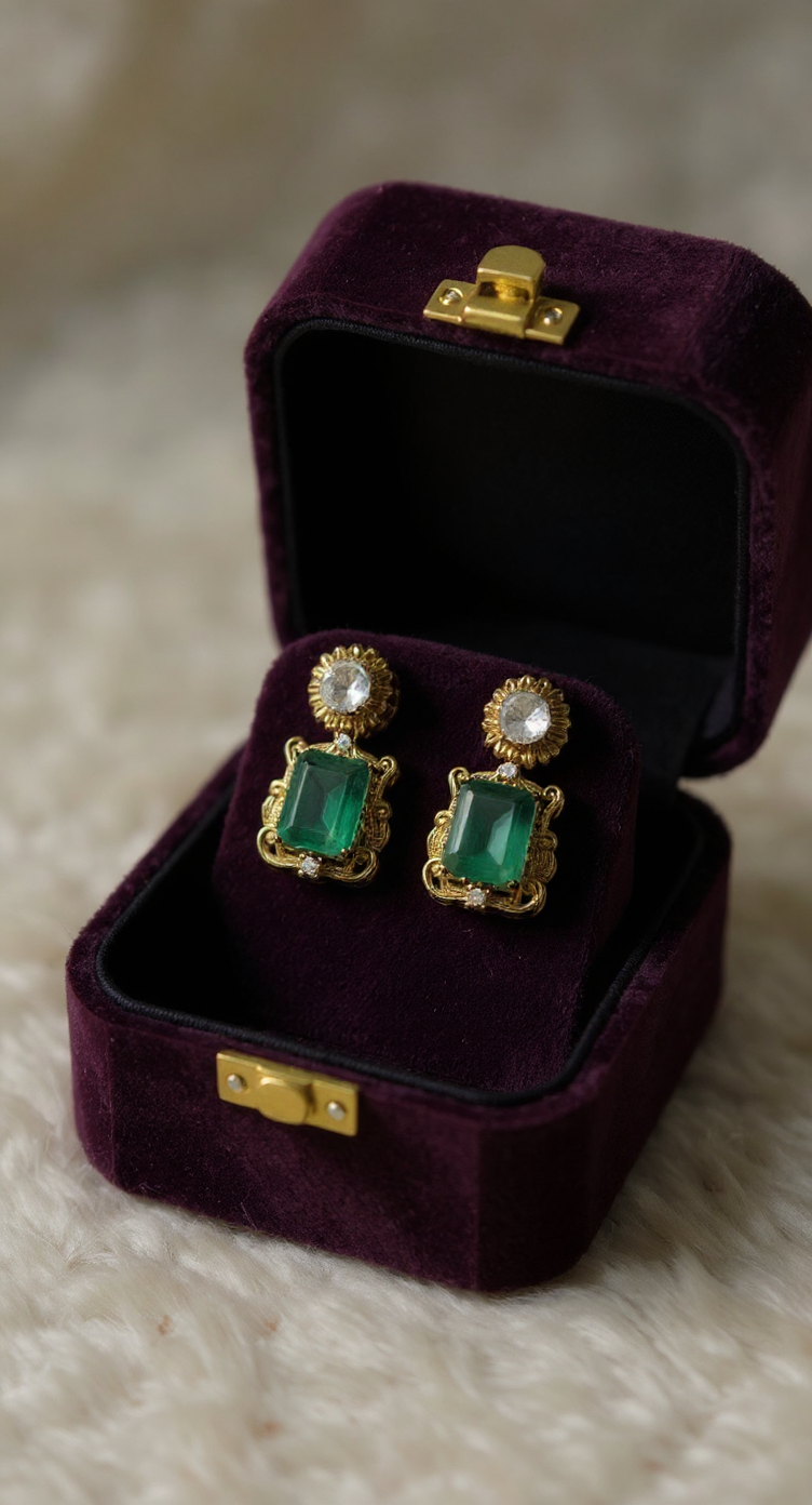 Traditional Emerald Earrings