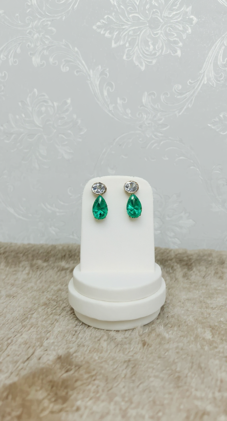 Emerald Drop Earrings 8.49gm view 4