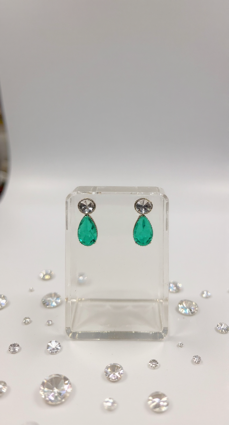 Emerald Drop Earrings 8.49gm view 3
