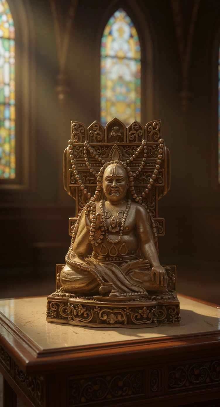 Sri Raghavendra Swami Silver Idol view 2