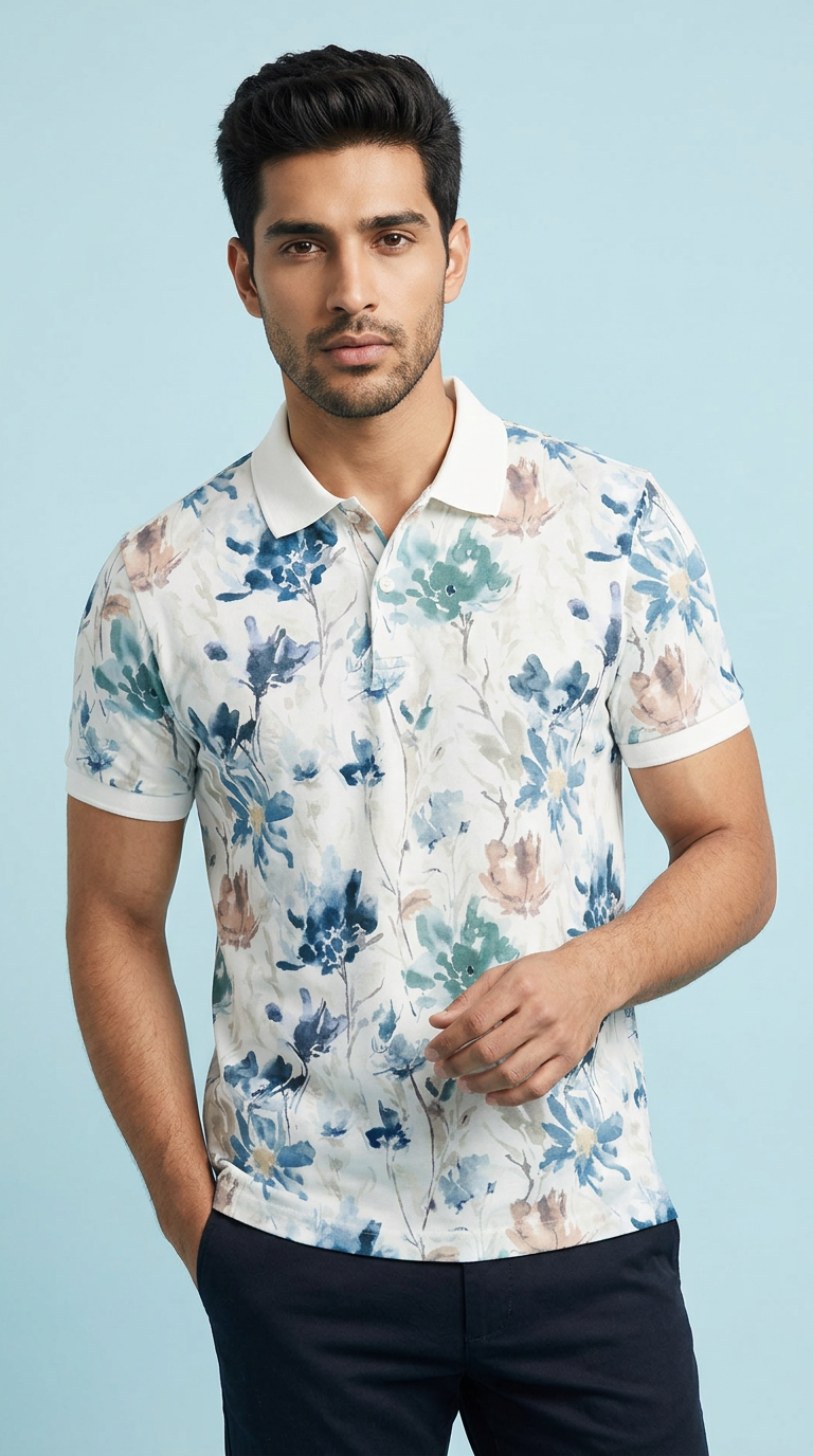 Floral Polo T-Shirt view 2