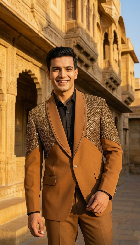 Embroidered Tuxedo Set view 3
