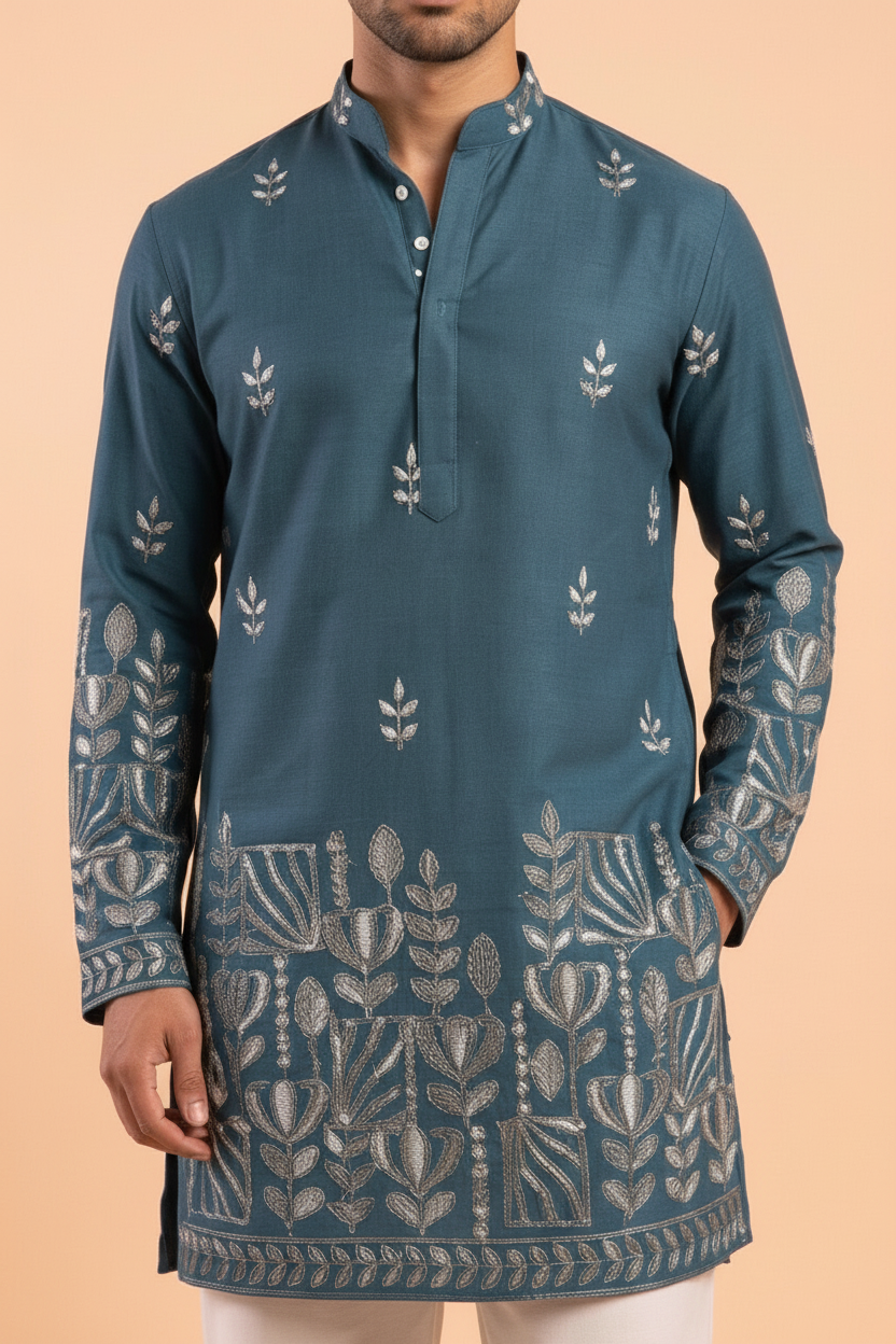 Embroidered Short Kurta view 2