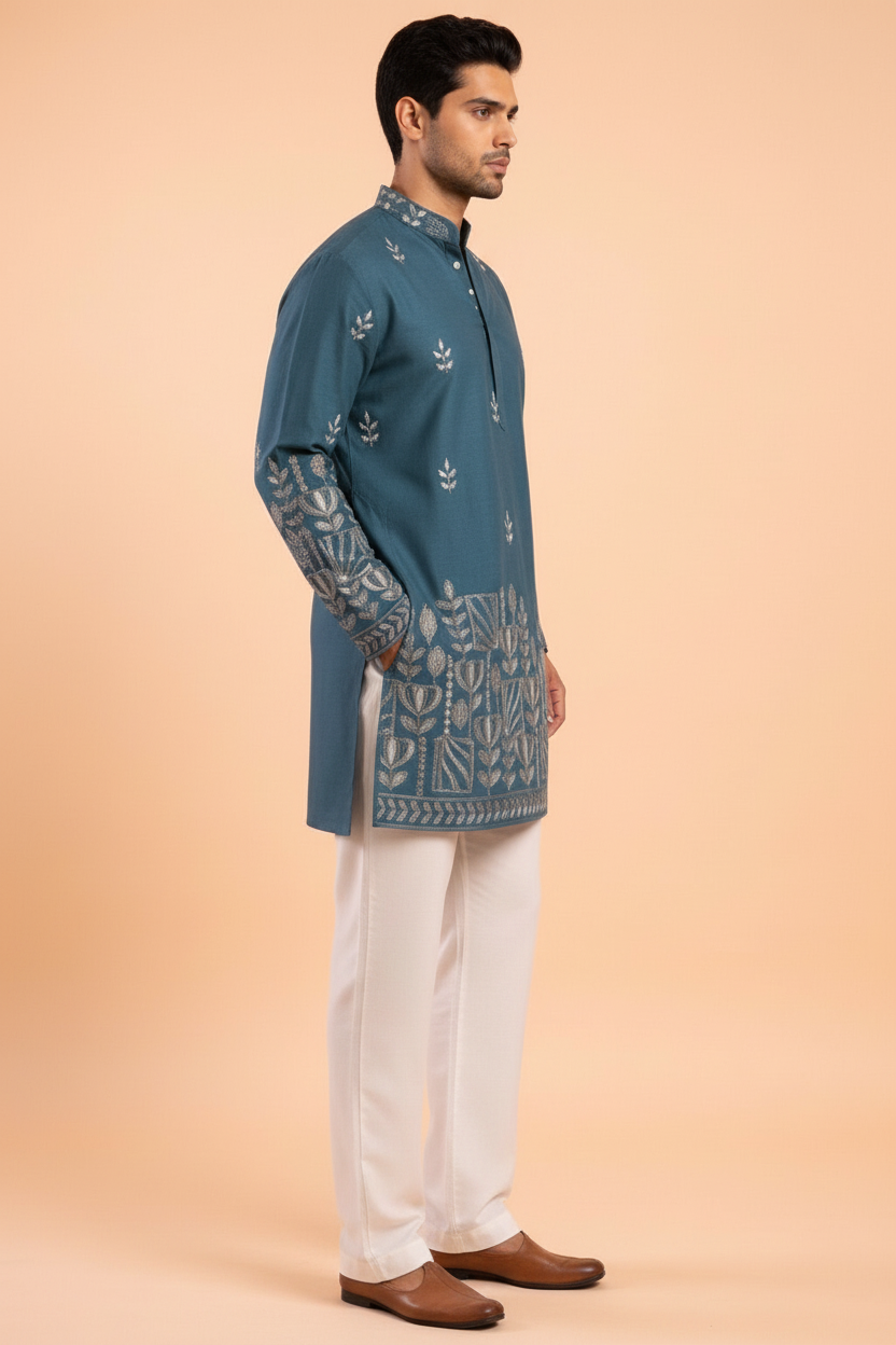 Embroidered Short Kurta view 6
