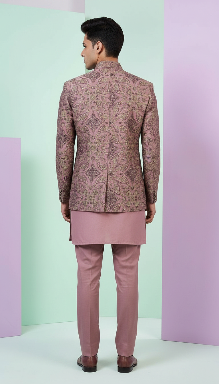 Embroidered Jodhpuri Jacket Set view 3