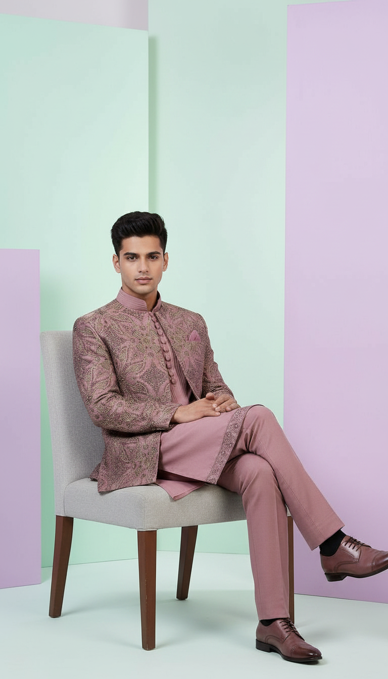 Embroidered Jodhpuri Jacket Set view 2