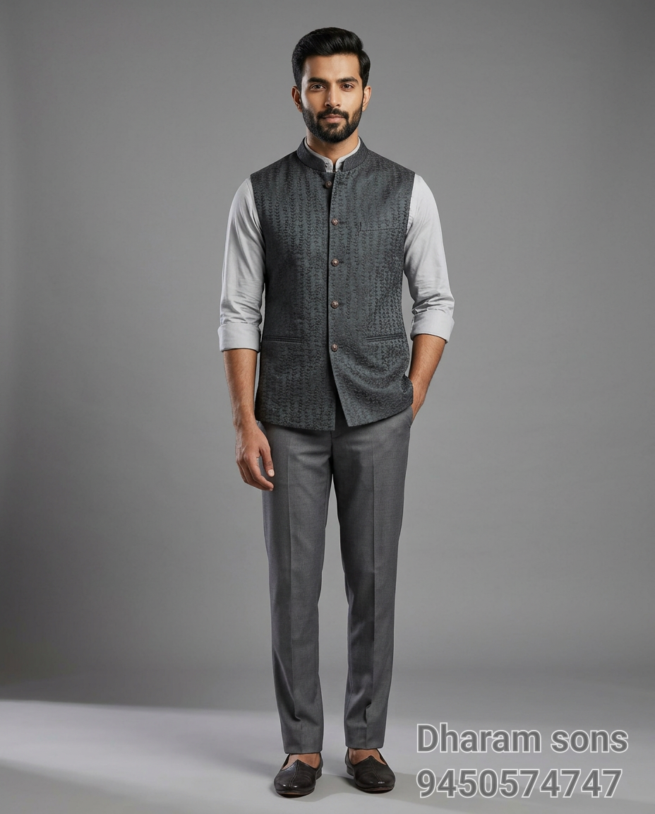 Embroidered Sadri Fabric