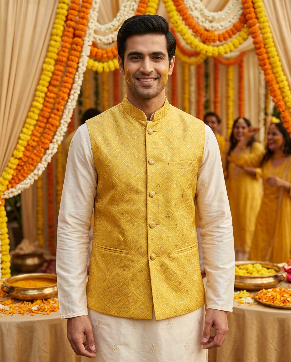 Golden Brocade Fabric