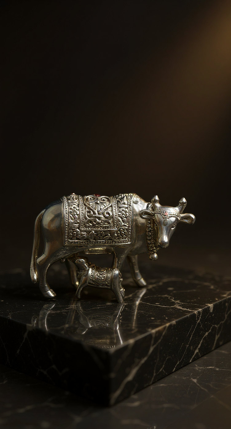 Silver Cow and Calf Electro Foaming (pure999)