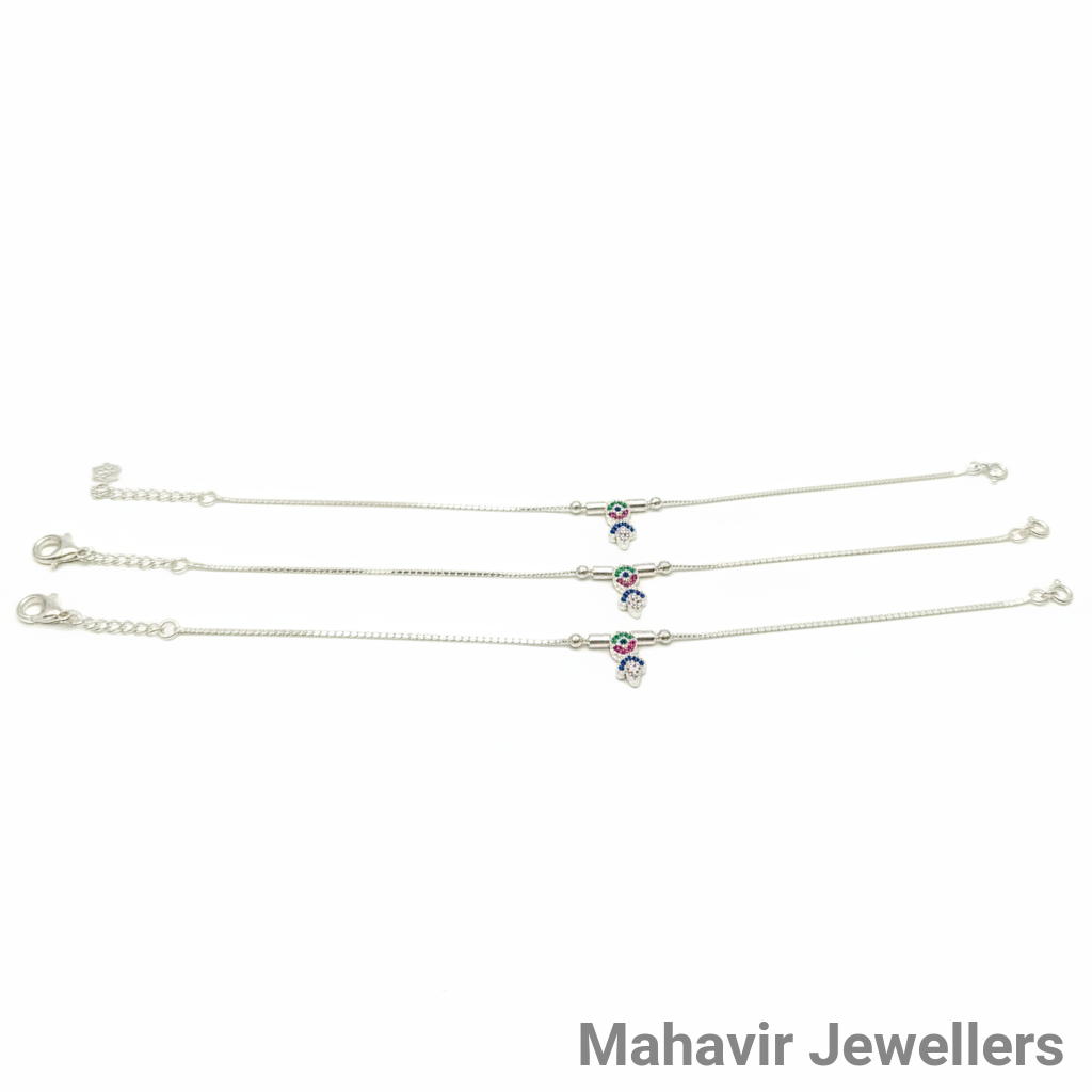Girls Silver Anklets view 2