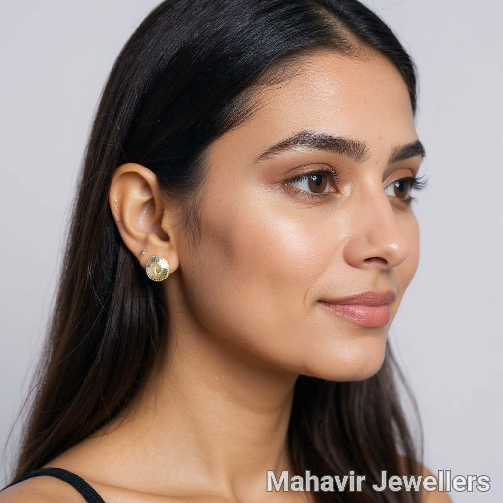 Ladies Gold Earrings By MJ view 2