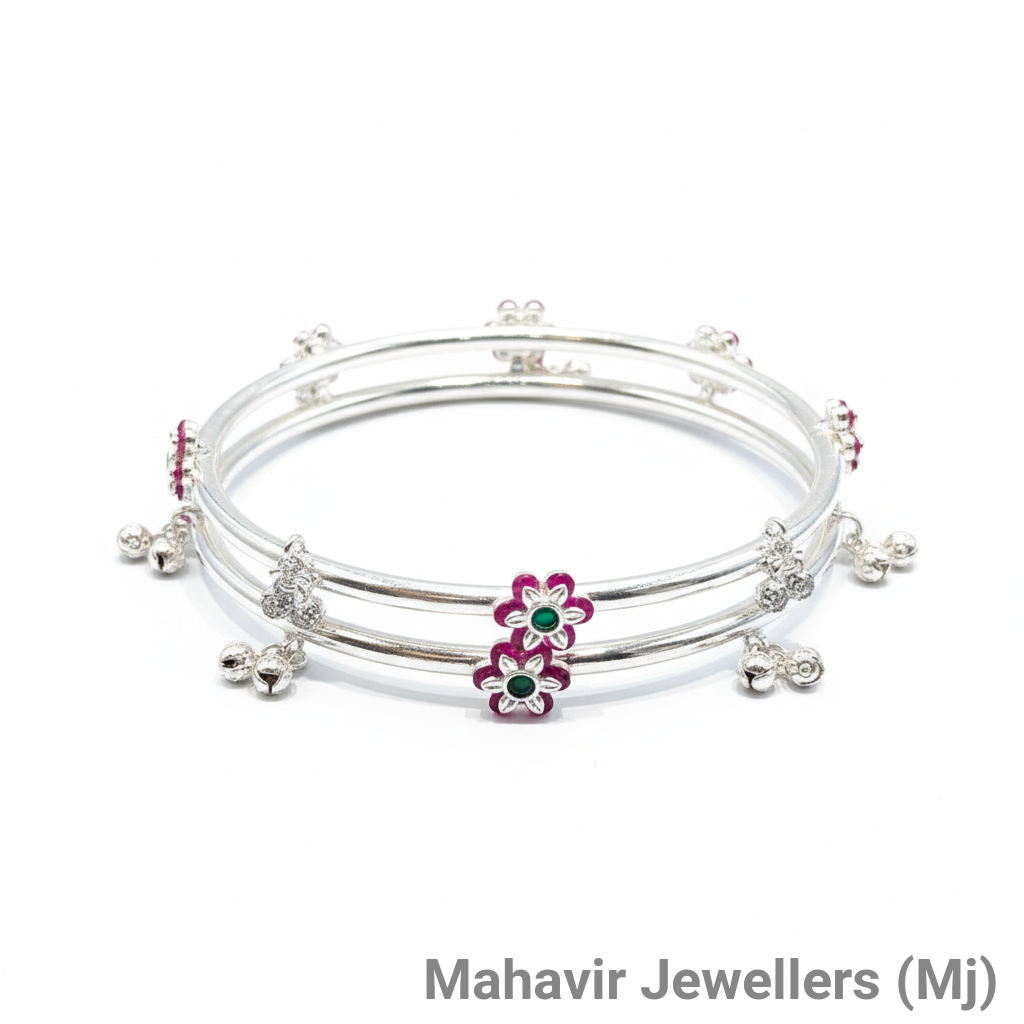 Premium Silver Kada Anklets/ Payal view 2
