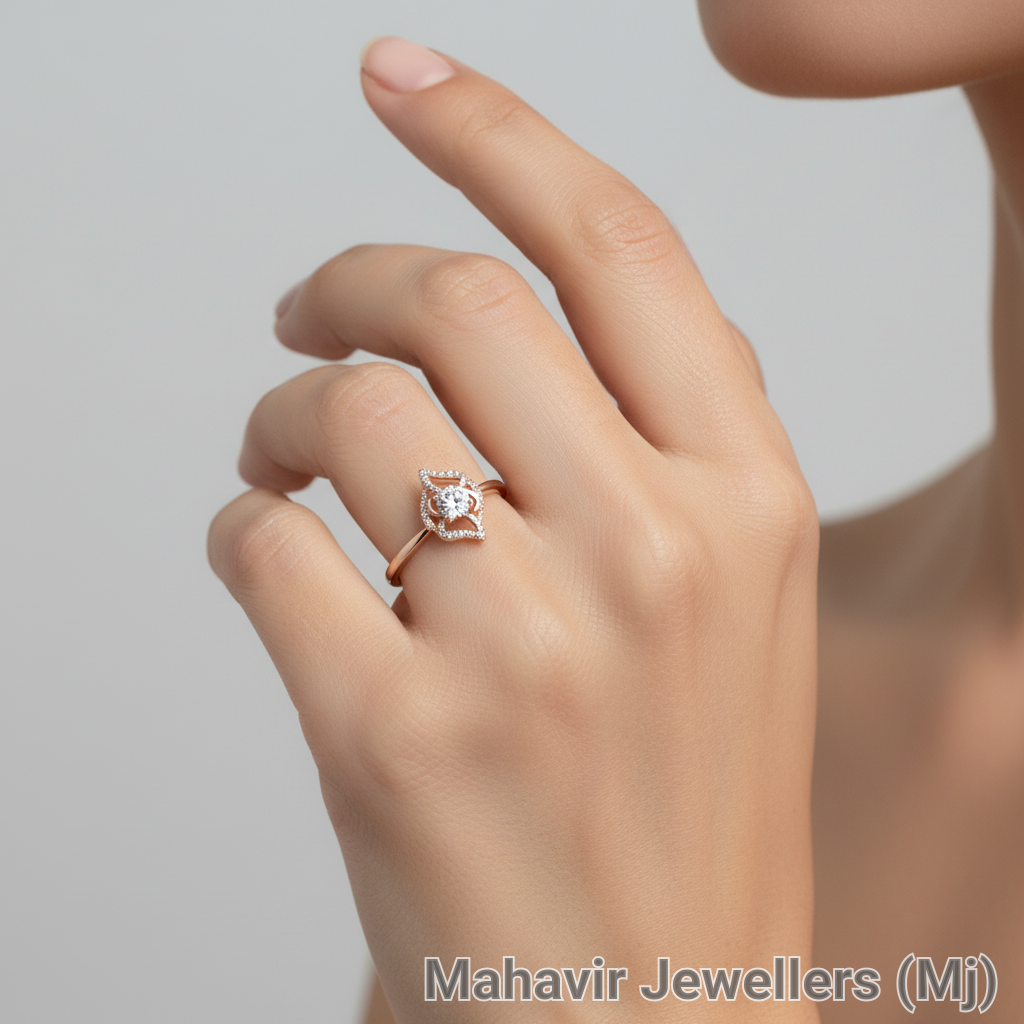 Natural Diamond Rose Gold Ring view 2