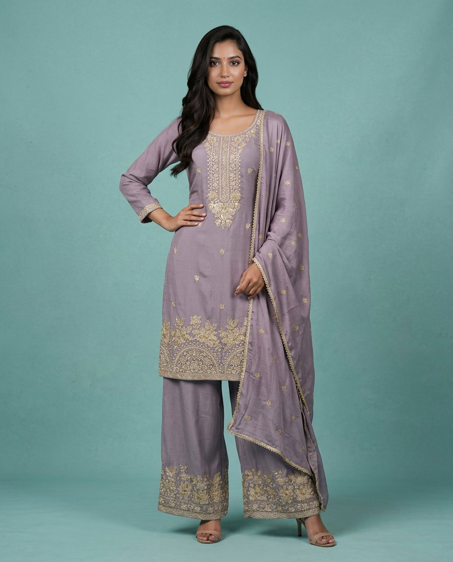 Chinnon | Handwork Kurti Plazo Set by Shruti Ethnic Wear