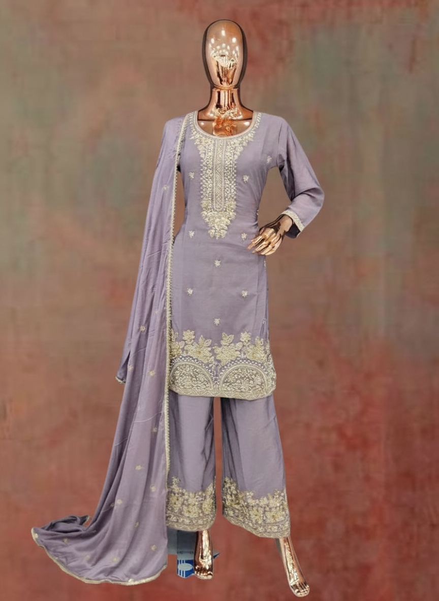 Chinnon | Handwork Kurti Plazo Set by Shruti Ethnic Wear view 4