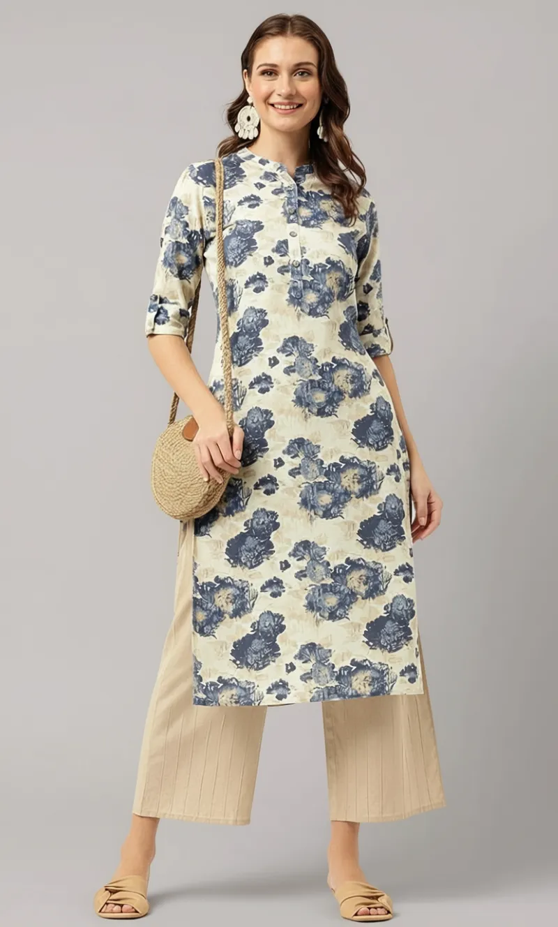 Heavy Cotton Floral Printed Kurti