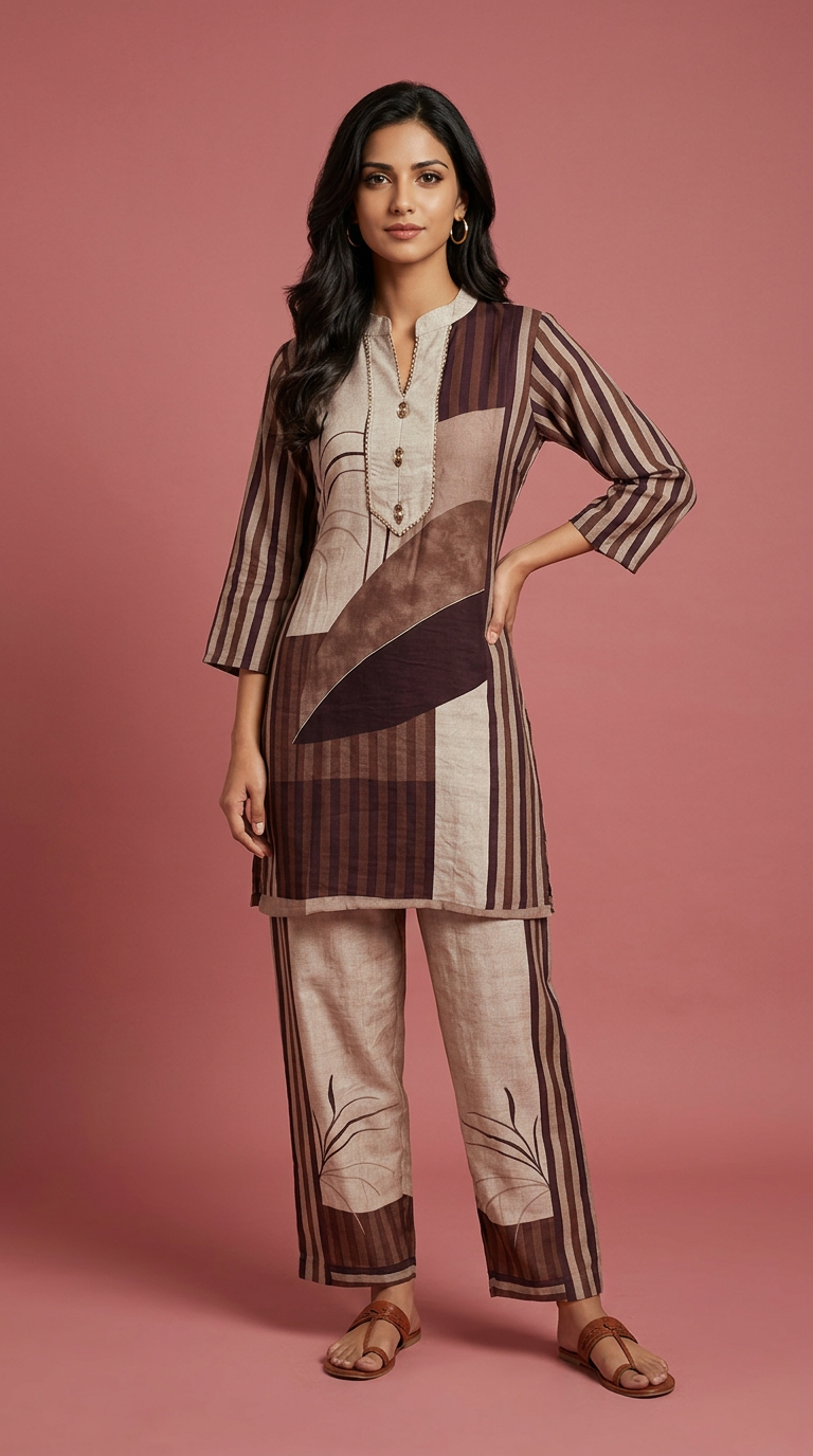 Stylish Striped Cordset by Shruti Ethnic Wear