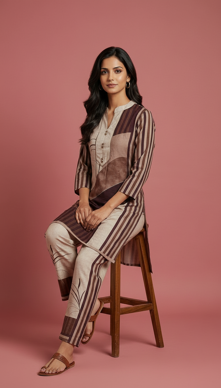 Stylish Striped Cordset by Shruti Ethnic Wear view 3