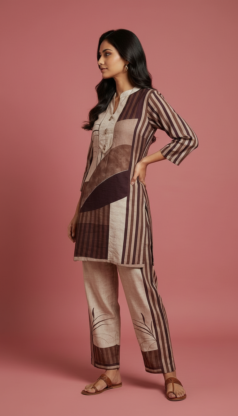 Stylish Striped Cordset by Shruti Ethnic Wear view 4