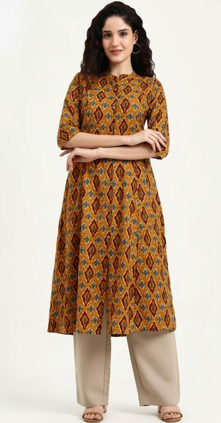 Floral Printed Cotton Kurti view 4