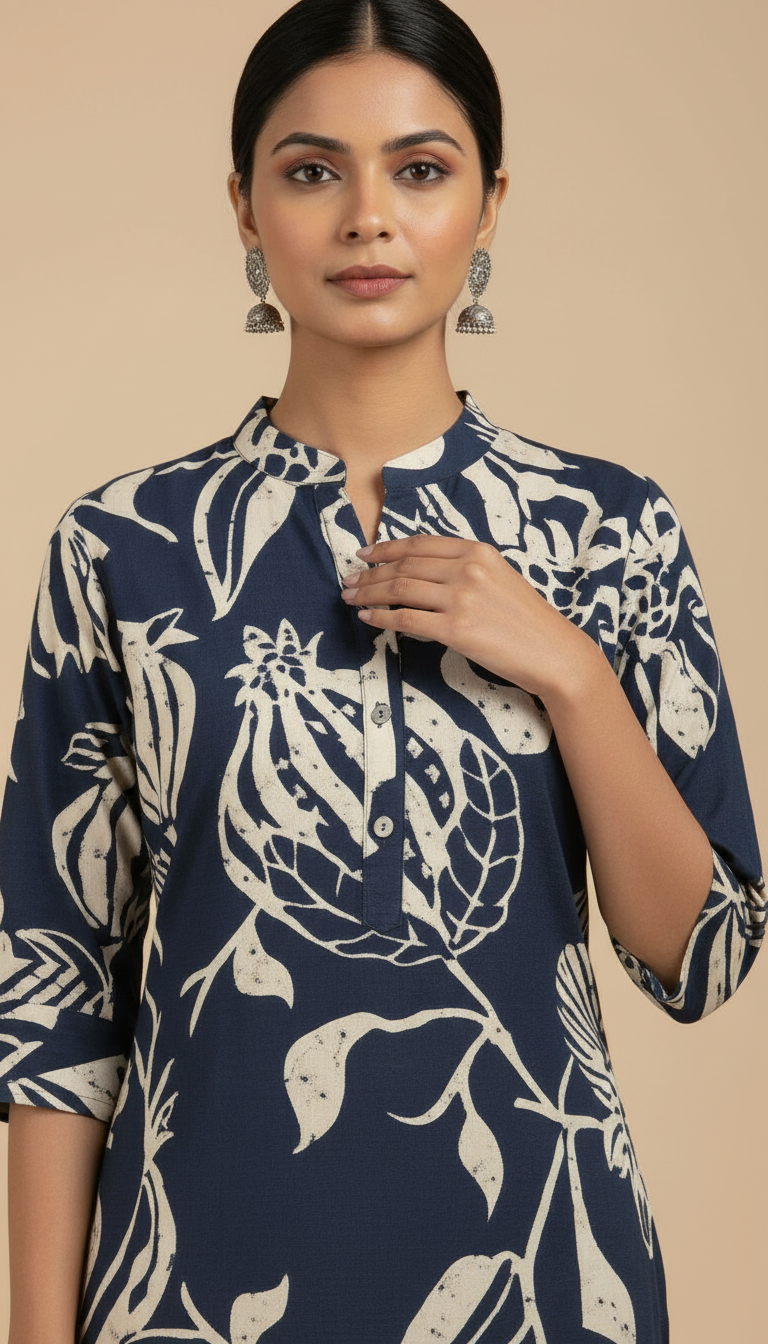 Floral Cotton Print Kurti view 3