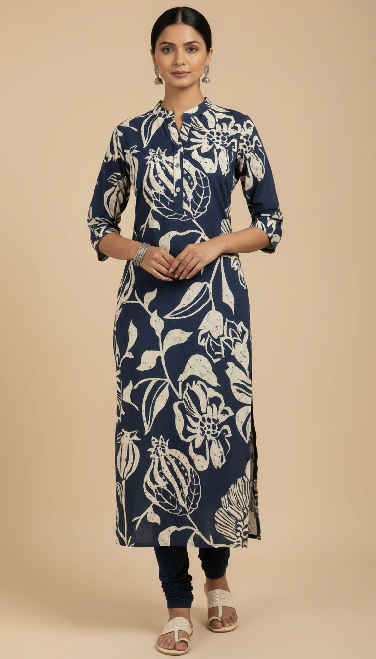 Floral Cotton Print Kurti view 2