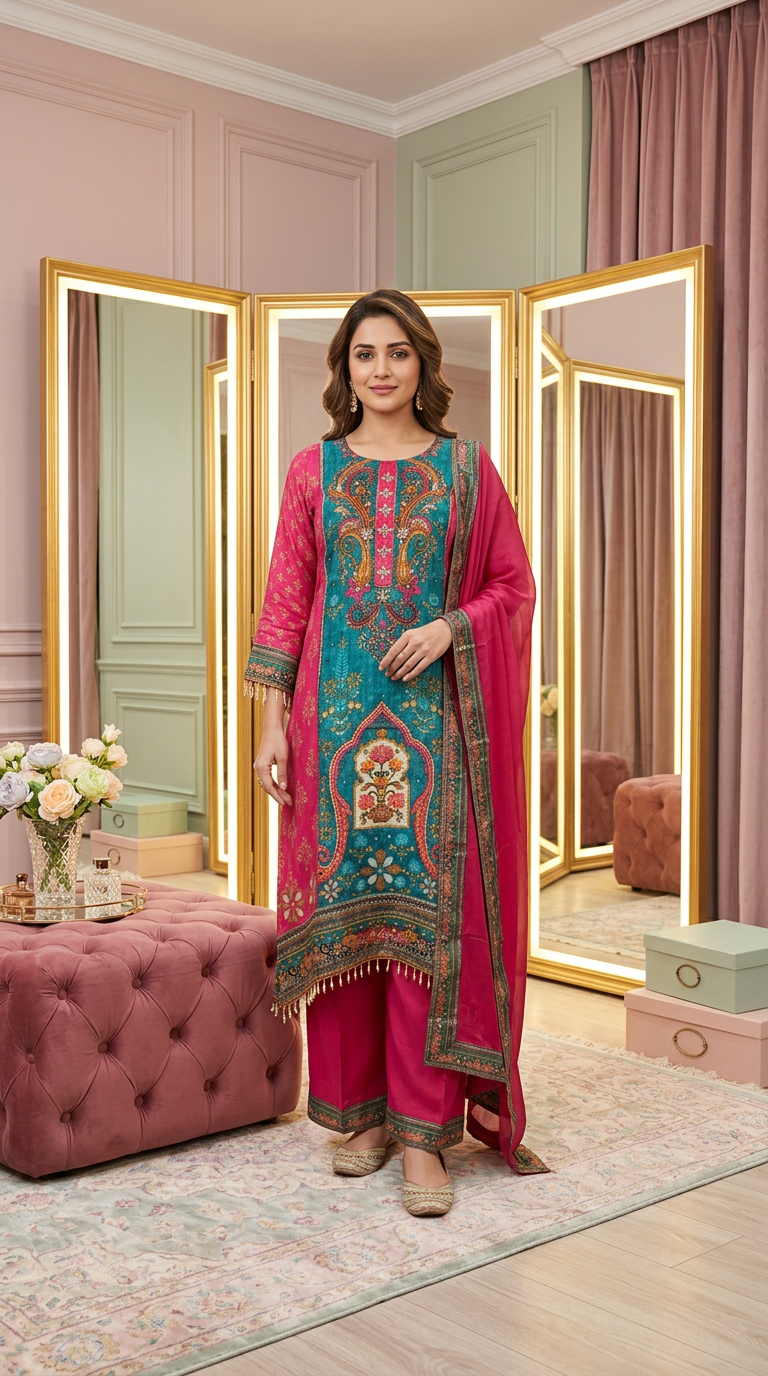 A-Line Anarkali Set by Shruti Ethnic view 2