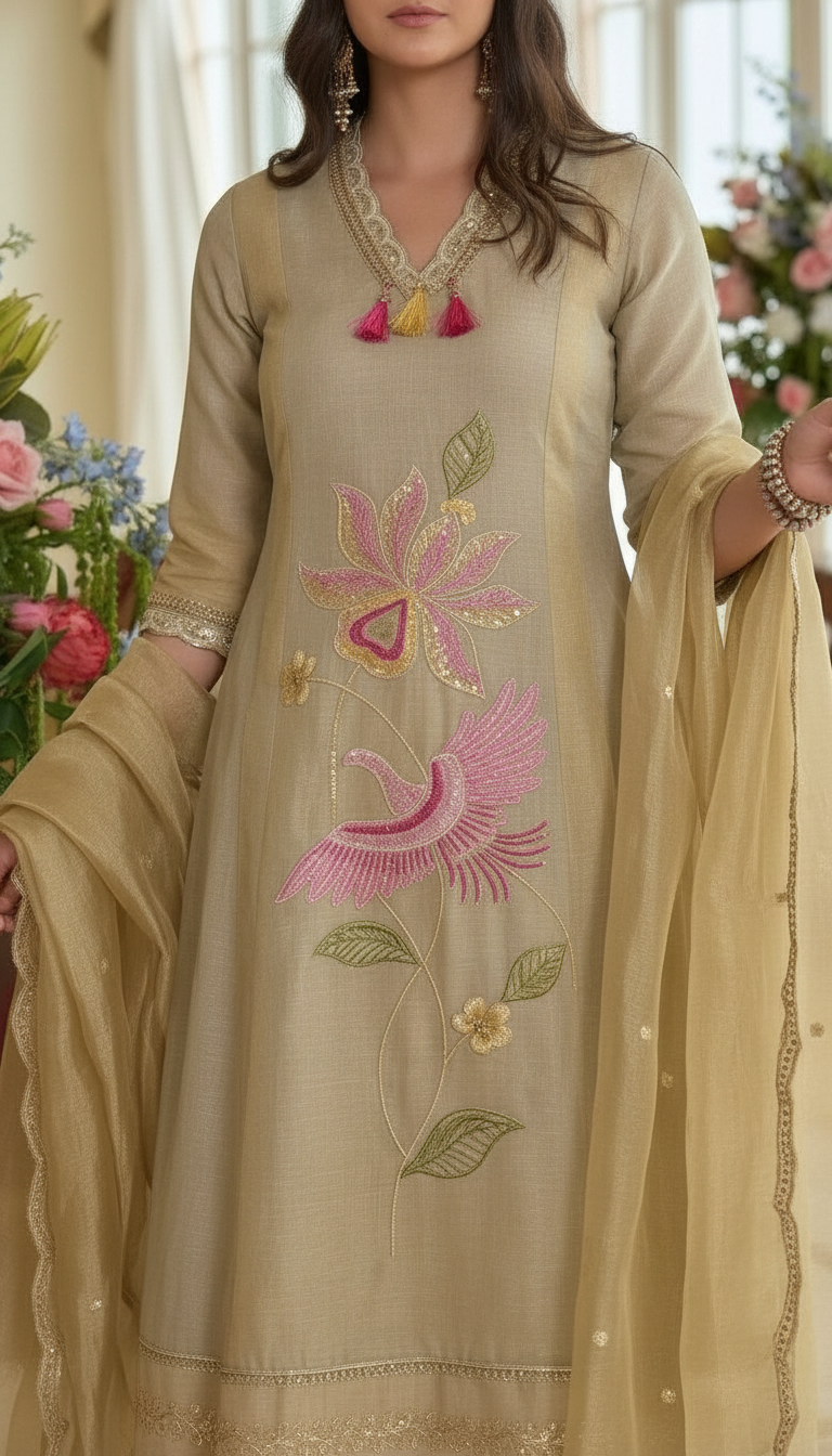 Ivory Elegant Short Anarkali