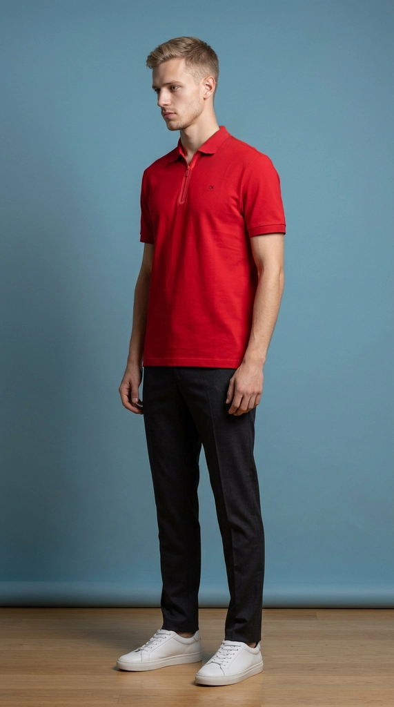 CK Red Polo T-Shirt view 4