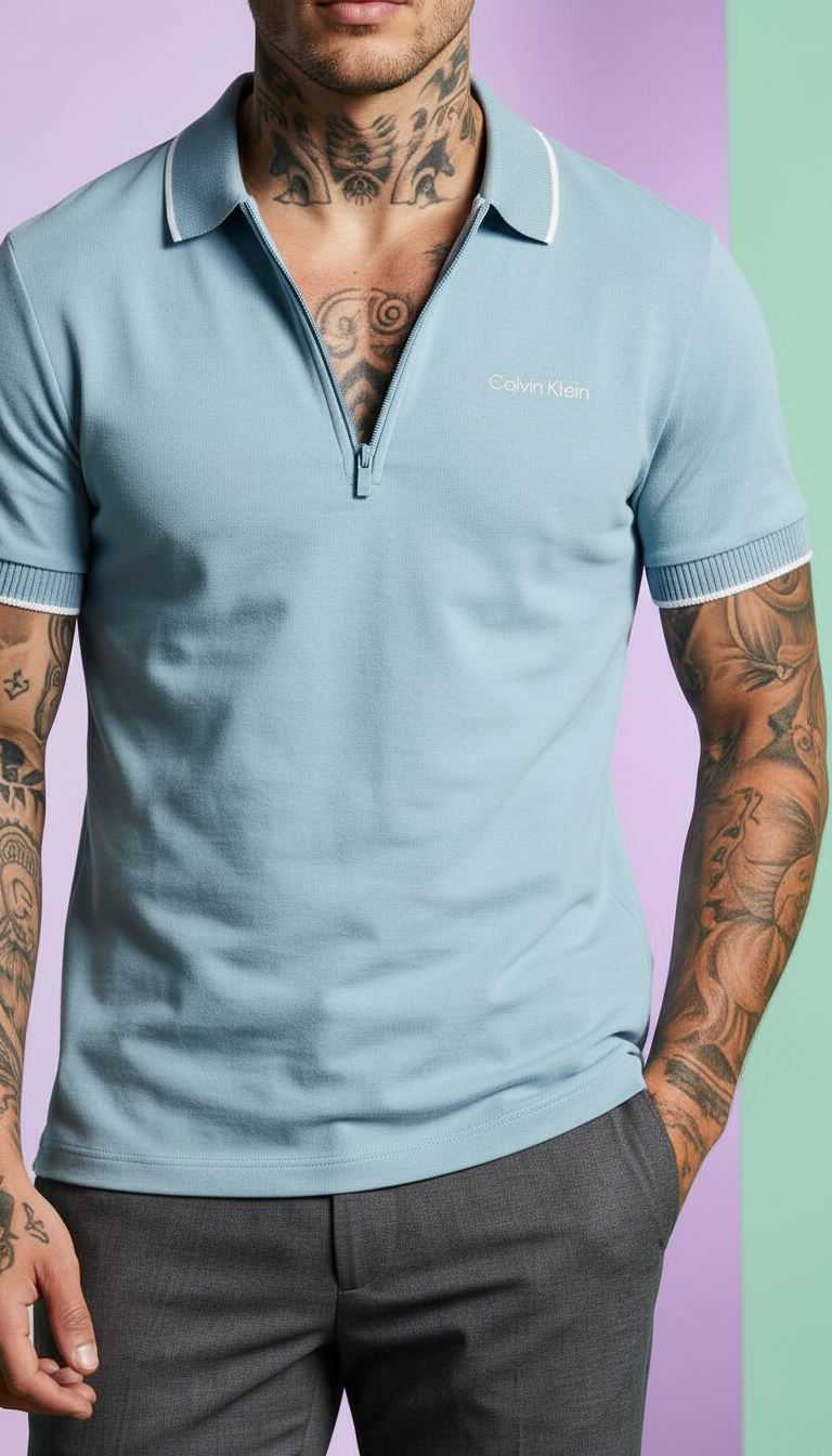 CK Sky Blue Polo T-Shirt