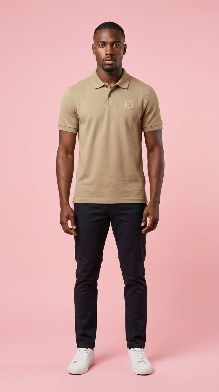 CK Classic Beige Polo T-Shirt view 2