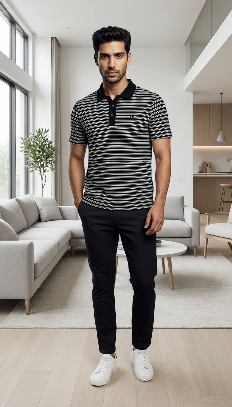 CK Striped Polo T-Shirt